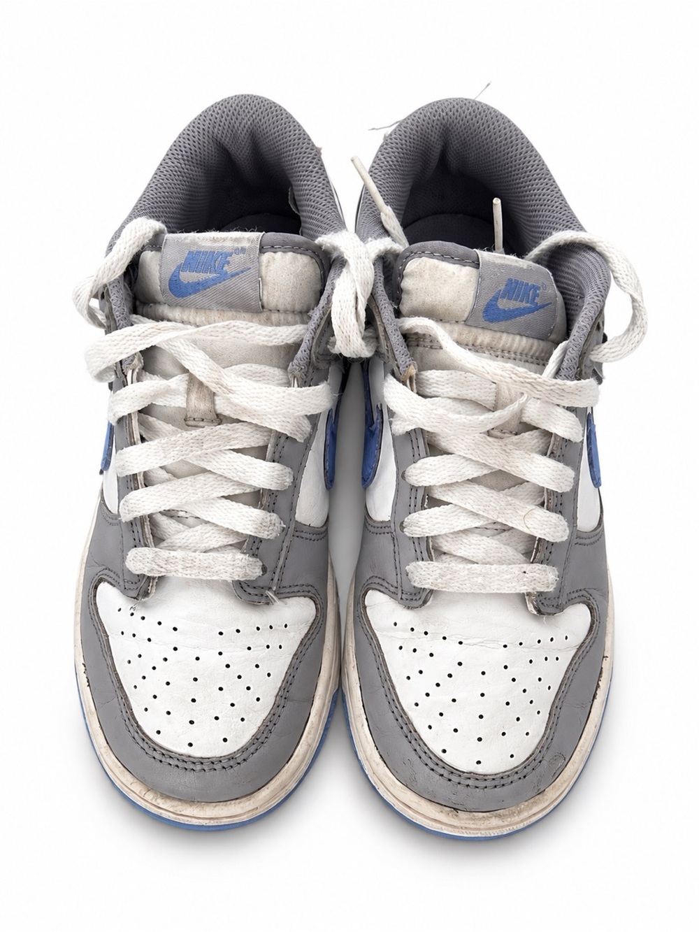 Nike Kids White, Gray & Blue Low-Top Sneakers